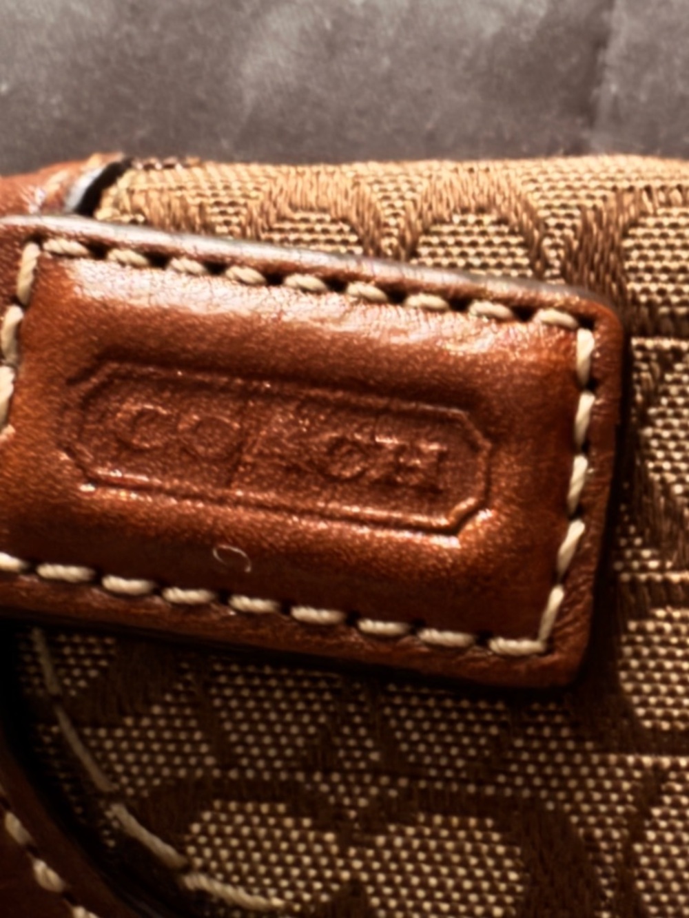 Coach Brown Signature Canvas and Leather Wristlet - Picture 16 of 16